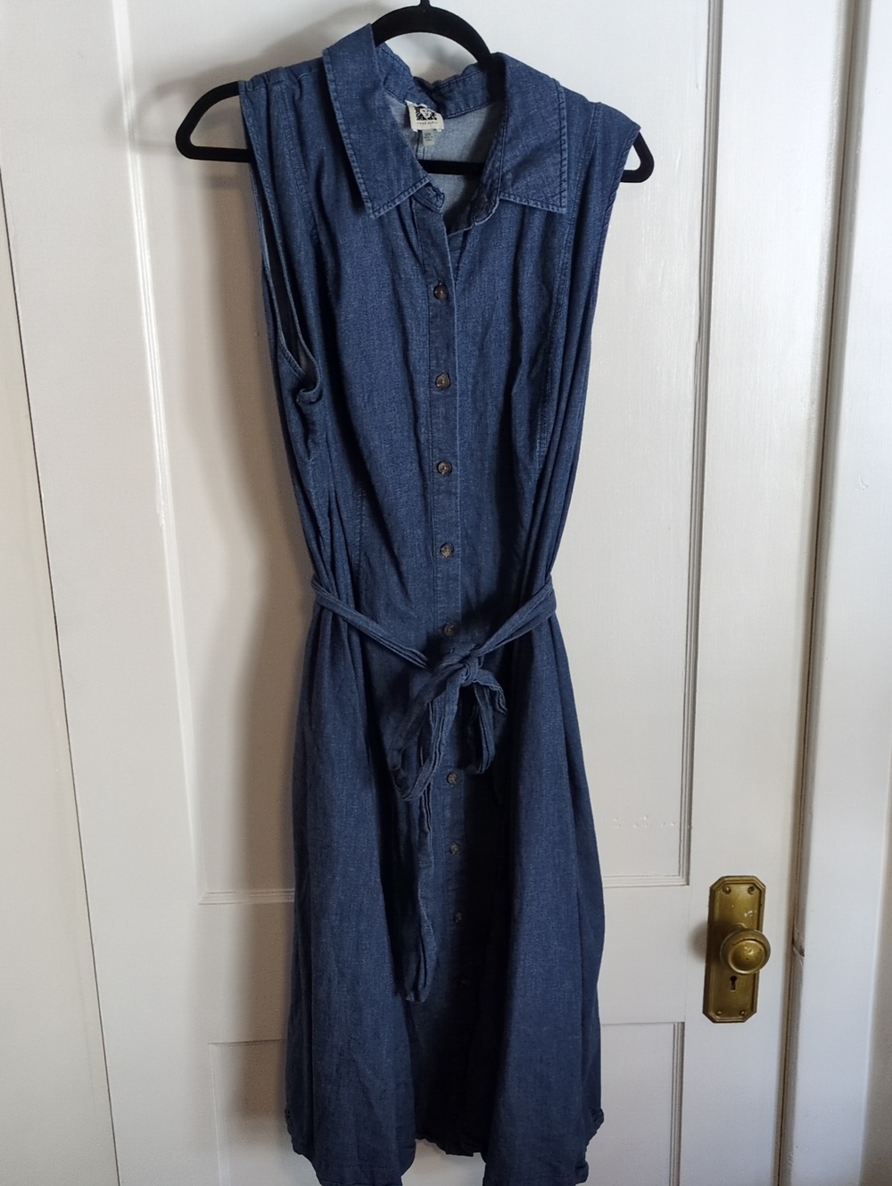 Anne Klein Sleeveless Denim Midi Dress - Blue